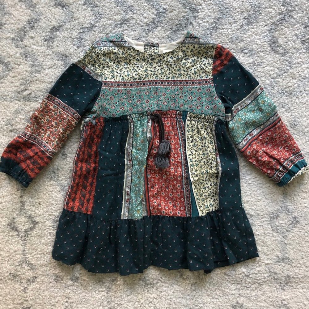 Beautiful Boho floral patchwork Zara Toddler Dress